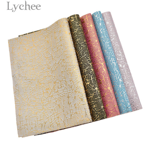 Lychee Life 1Pcs/lot A4 Stripe Grid Fake Leather Fabric High Quality Synthetic Leather DIY Material For Garments Handbag Belts ► Photo 1/2