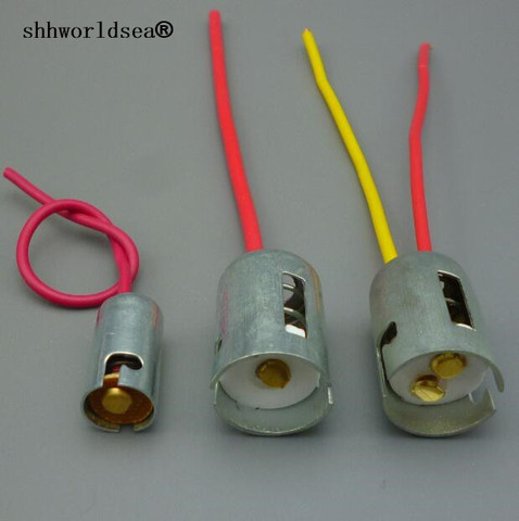 shhworldsea 2pcs BA15S BA15D S25 BA9S T9 single bulb socket Halogen headlamp pigtail connector holder 10cm wire 1156 1157 plug ► Photo 1/6