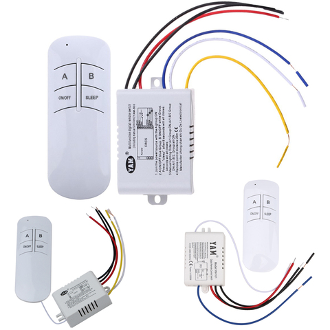30m control Wireless ON/OFF 1/2/3 Ways 220V Lamp Remote Control Switch Receiver Transmitter for low-pressure lamp/droplight ► Photo 1/6