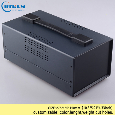 Iron electronics project box diy cabinet junction box Handheld metal desktop enclosure electrical panel box 275*150*110mm ► Photo 1/6