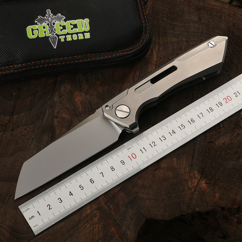 Green thorn, SNECX BUSTER, lapel folding knife M390 steel TC4 titanium handle outdoor camping utility fruit knife EDC tool ► Photo 1/1