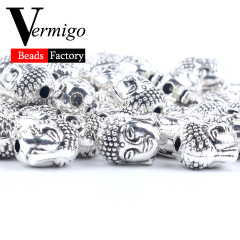 10pc Antique Silver plated Buddha Charm Beads for Jewelry Making 9*11mm Religion Spacer Beads Diy Bracelet Necklace Accessories ► Photo 1/6