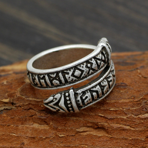 youe shone Men Adjustable Norse Viking Celtic rune Dragon Viking Runes Elder Futhark Ring ► Photo 1/4