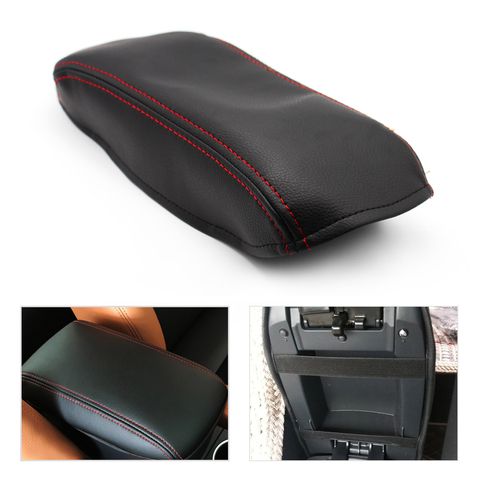 Car Center Console Lid Armrest Box Cover Black / Black Leather with Red Stitching For Toyota Camry 2006 2007 2008 2009 2010 2011 ► Photo 1/1