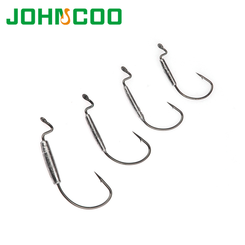 NEW 10pcs 1.8g 2g 3g 6g High Carbon Steel Fishing Hooks Crank Lead Sharp Hooks  for Soft Lure Fish Hook with Lead ► Photo 1/4