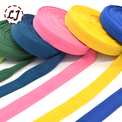 1''(25mm)  hair tie making foe band fold over elastic ribbon binding tape webbing solid headwear handmade DIY decoration crafts ► Photo 1/2