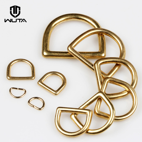 WUTA Solid Brass Cast Rigging Dee Ring Saddle Dog Collar Strap Harness Dees DIY Bag luggage hardware Leather Accessories 2/10pcs ► Photo 1/6