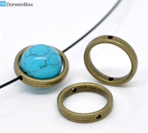 Doreen Box Lovely 30 Bronze Tone Circle Bead Frames 18mm (B13743) ► Photo 1/1