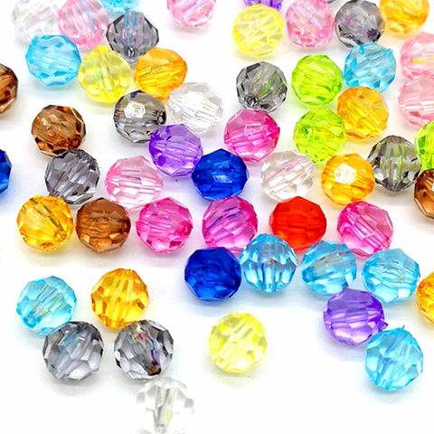 6/8/10/12mm Rondelle Faceted Acrylic Beads Loose Spacer Beads for Handmade DIY Necklace Bracelet Jewelry Making Wholesale ► Photo 1/6