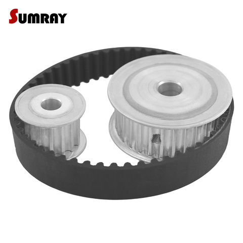 SUMRAY HTD5M Timing Pulley Belt Kit Reduction 1:2 5M 15T 30T Pulley Wheel Engraving Machine Accessories-Belt Gear kit ► Photo 1/1