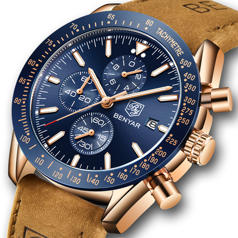 BENYAR Men Watches Brand Luxury Silicone Strap Waterproof Sport Quartz Chronograph Military Watch Men Clock Relogio Masculino ► Photo 1/6