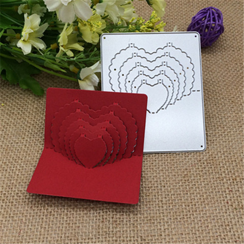 3D stereo concentric sweet heart Metal Cutting Dies Stencil Scrapbooking Photo Album Card Paper Embossing Craft DIY ► Photo 1/2