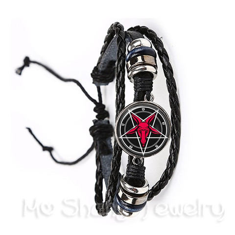 2022 Supernatural Pentagram Glass Bracelet Gothic Pendant Satanism Evil Occult Pentacle Jewelry Pagan Charm Gift For Friends ► Photo 1/6