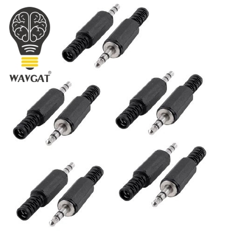 WAVGAT 10 pcs Black Plastic Housing 3.5mm Audio Jack Plug HeadPhone Connector ► Photo 1/2