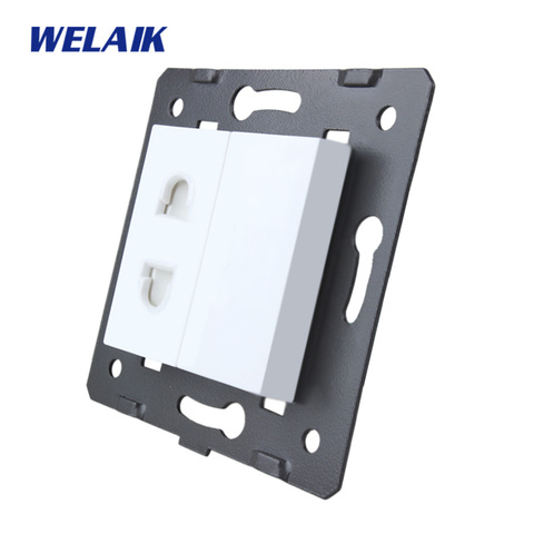 WELAIK EU Standard-Two-hole multi-functi-Power Socket-DIY Parts-Wall-Socket parts-Without Glass-Panel A8TSW/B ► Photo 1/5