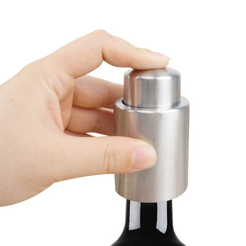 Stainless Steel Vacuum Sealed Red Wine Storage Bottle Stopper Plug Bottle Cap Opener Wine tool Free Shipping ► Photo 1/4