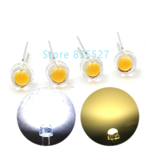 100pcs/lot LED 5MM F5 warm white / white 0.25W Super Big Chip Bright Strawhat Light Emitting Diode Chandelier Crystal Lamp DIP ► Photo 1/6