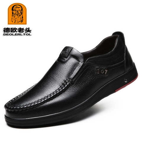 2022 Newly Men's Genuine Leather Shoes Size 38-47 Head Leather Soft Anti-slip Driving Shoes Man Spring Leather Shoes ► Photo 1/4