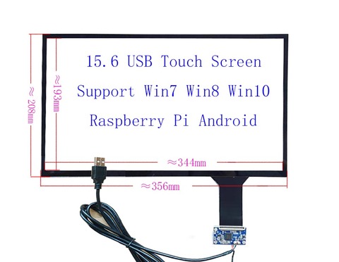 15.6 USB Capacitive Touch Screen Sensor Digitizer  mult Fingers 8 10.1Inch Support Raspberry Pi Win7 8 10 ILI2511 Hand Writer ► Photo 1/4