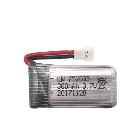 Limskey 3.7V 380mAh 25C Lipo Battery for For Hubsan X4 H107 H107L H107D JD385 JD388 RC Helicopter Quadcopter 3.7 V 380 battery ► Photo 1/2