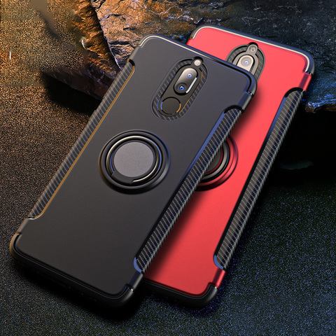 Toraise For Huawei Nova 2i Case Shockproof Metal Ring Holder Combo Silicone Phone Cover Case for Huawei P30 P40 P20 mate 10 lite ► Photo 1/6