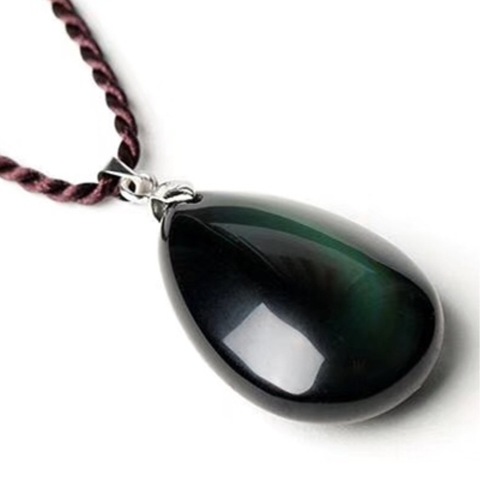 Wholesale JoursNeige Black Natural Obsidian Water Drop Pendants Rope Necklaces Lucky for Men Women Safety Amulet Stone Jewelry ► Photo 1/6