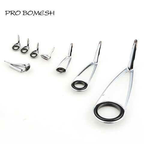 Pro Bomesh 7.5g 8pcs/Kit Spinning Fishing Rod Guide Set Kit With SIC Ring Stainless Steel Guide DIY Fishing Guide Rod  Accessory ► Photo 1/4