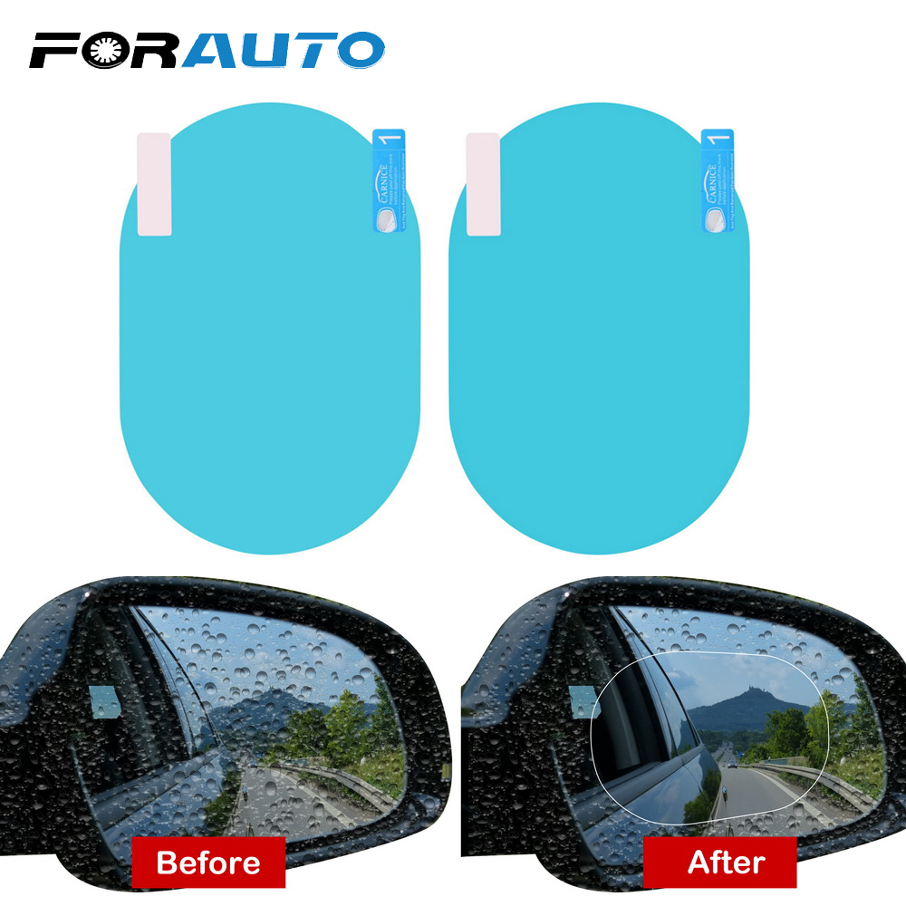 2PCS/Set Oval Car Auto Anti Fog Rainproof Rearview Mirror Protective Film CN