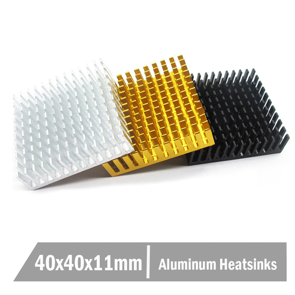 Silver Aluminum Heatsink 40mm x 40mm x 11mm TO-220 IC Thermal Radiator Cooler 