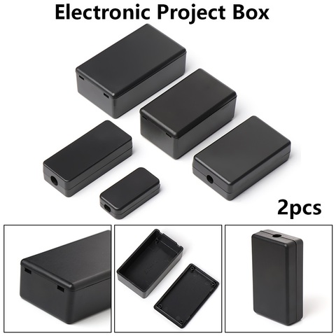 New 2pcs Waterproof Black DIY Housing Instrument Case ABS Plastic Project Box Storage Case Enclosure Boxes Electronic Supplies ► Photo 1/6