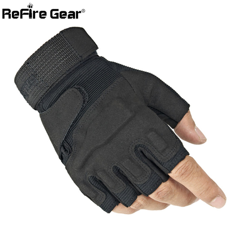 ReFire Gear SWAT Half Finger Army Gloves Men US Military Soldier Combat Tactical Gloves Anti-Skid Fight Shoot Fingerless Gloves ► Photo 1/6