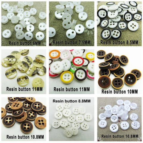 200PCS 6-11MM   Dyed RESIN shirt buttons 4 hole brand coat boots sewing button clothes accessories R-319 ► Photo 1/6