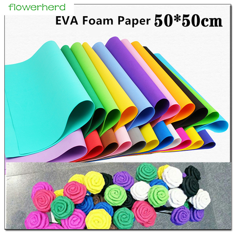 10pcs/lot 50x50cm 1mm EVA Foam Paper Handmade Foam Sheets Sponge Paper DIY Handcraft Flowers Materials  Gift Card Decor ► Photo 1/6