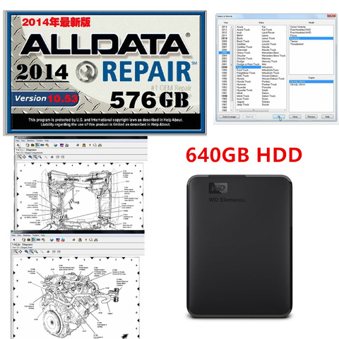 2022 Hot Auto Repair Alldata Software V10.53 alldata auto diagnostic all data in 640GB HDD Free install support windows 7 / 8 ► Photo 1/6