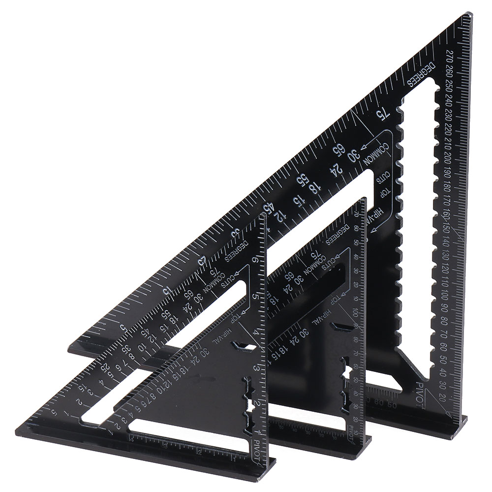 Triangle Angle Protractor Aluminum Alloy Carpenter Layout Measuring Ruler /Neu 