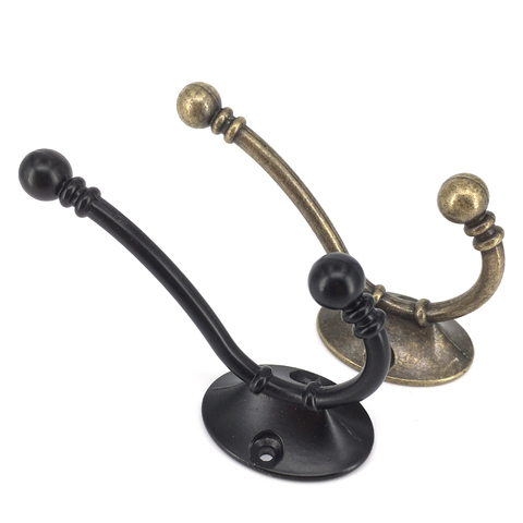 1x Bronze/Black Wall Mounted Clothes Hook Hat Hangers Wall Door Coat Bag Robe Hooks Hanger ► Photo 1/5