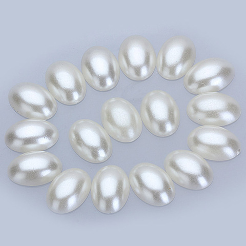 50pcs Oval Cabochon Flatback Imitation Pearls For phone beauty jewellery making 2016 ee ► Photo 1/6