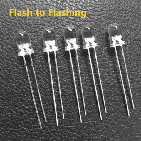 100PCS 5mm LED Flicker Diodes Flashing Red or yellow Blinking Emitting Diode Flickering Flash Blink Self-flashing ► Photo 1/1