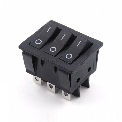 KCD3 34*40 Big Rocker Switches Black Three-Way Switch 9 Pin 2 Position multi-knife single-throw 15A 250V 20A 125VAC AC ON-OFF ► Photo 1/4