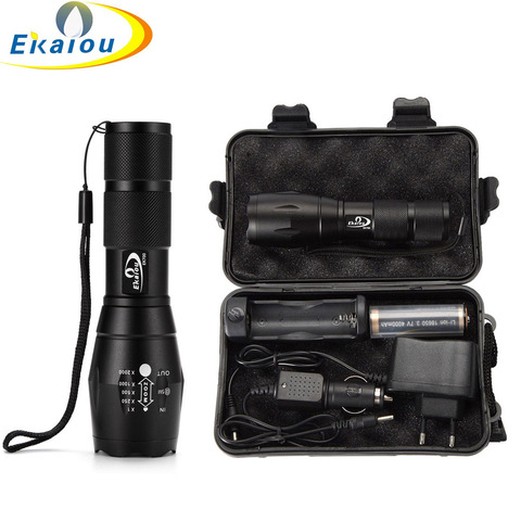 Hot XML T6 LED Tactical Torch Waterproof Handheld Zoom Flashlight  AAA or 18650 battery Portable Torch light ► Photo 1/4