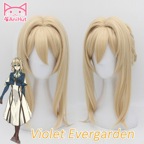 【AniHut】Violet Evergarden Cosplay Wig Heat Resistant Synthetic Light Blonde Hair Cosplay Wigs For Women Anime Violet Evergarden ► Photo 1/5