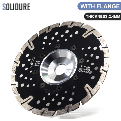 180mm Diamond dry cutting blade with flange 22.23mm Granite Diamond Wheels Circular Saw Turbo Rim Saw Cutting Disc Electric Tool ► Photo 1/6