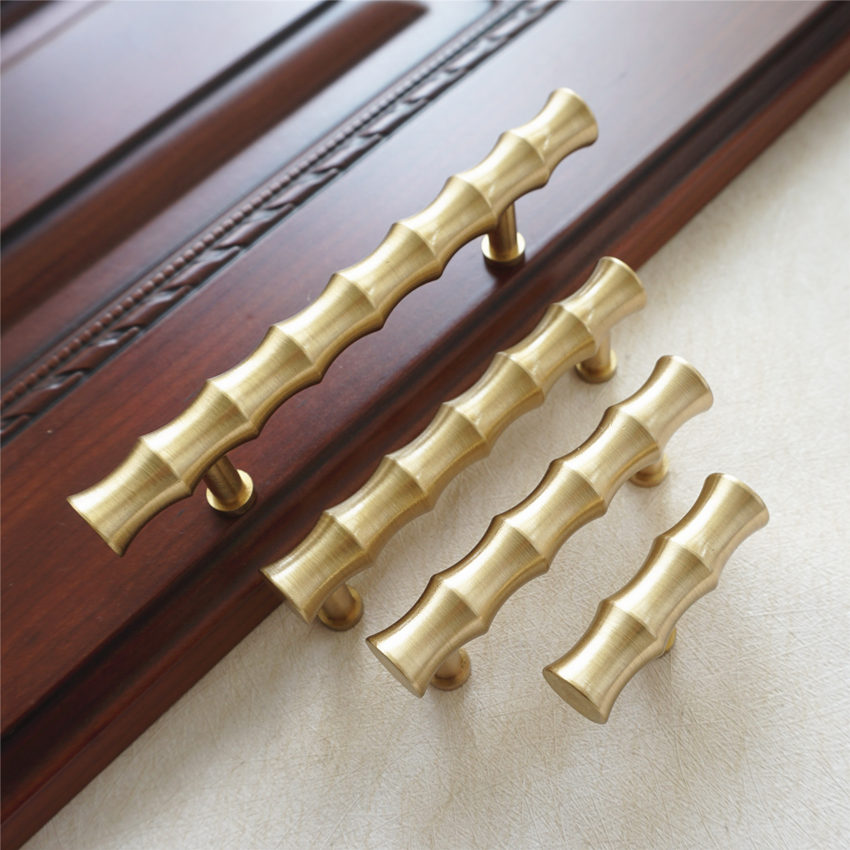 Review On 2 55 3 4 Gold Brass, Bamboo Style Cabinet Hardware