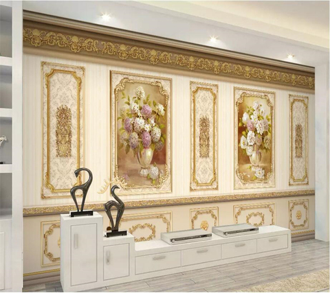 beibehang Custom wallpaper 3d mural European luxury garden flower gold home decoration siding mural wallpaper 3d papel de parede ► Photo 1/1