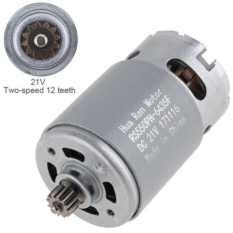 RS550 19500 21V RPM DC Motor with Two-speed 12 Teeth and High Torque Gear Box for Electric Drill / Screwdriver ► Photo 1/6