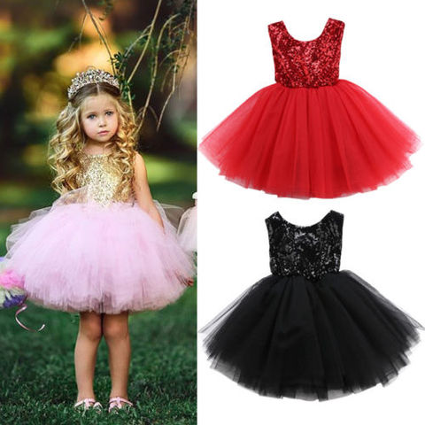 Pretty Sequin Sleeveless Mesh Layered Party Dress For Girls ► Photo 1/6