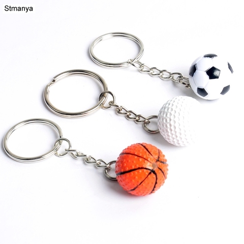 New Fashion Sports Keychain Car Key Chain Key Ring Football Basketball Golf ball Pendant Keyring For Favorite Sportsman's Gift ► Photo 1/6