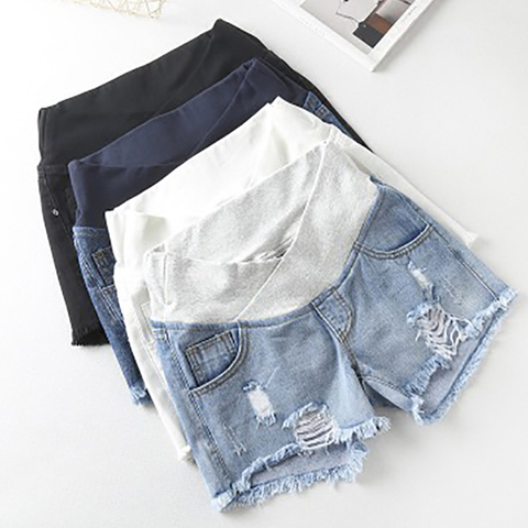 Pregnant Women's Shorts Summer Wear Low-Waisted Denim Shorts Summer Wear New Spring Loose Pants for Pregnant Clothes ► Photo 1/6
