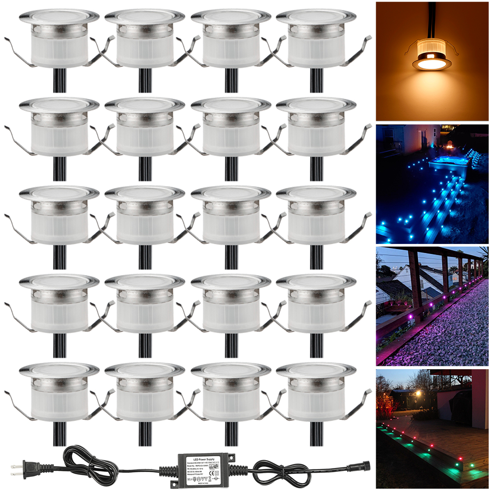 12V 31mm 0.6W IP67 Outdoor Garden Yard Patio Stair Path Recessed LED Deck Lights 