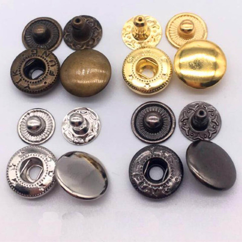 50set/Pack 10mm 12.5mm 15mm Metal Press Studs Sewing Button Snap Button Fasteners Sewing Leather Craft Clothes Bags Garment ► Photo 1/1